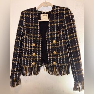 Plaid Fringe Women's Jacket